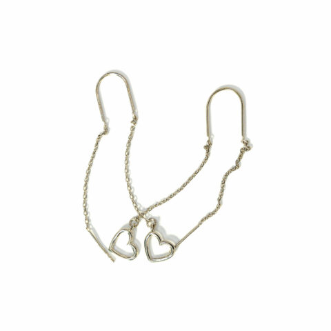 Cercei „Cuore Liniar” din argint 925 rodiat