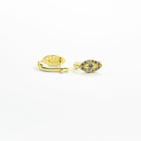 Cercei „Fumé Leaf” din argint 925 rodiat suflat cu aur 14K