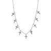 Colier „Crux Novem” din argint 925 rodiat cu 9 cruciulițe