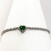 Brățară „Cuore Verde Pavé” din argint 925 cu inimă și zirconii