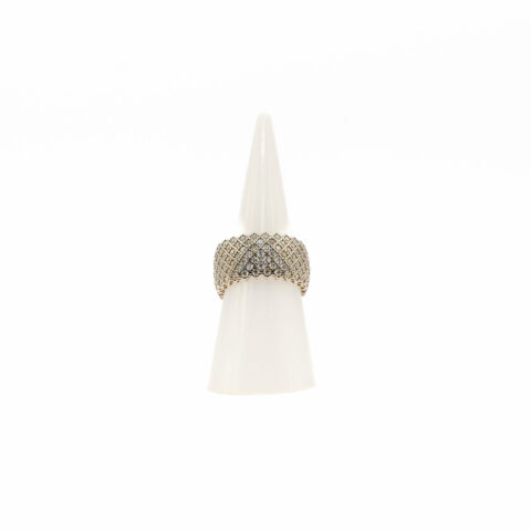 Inel „Twine Luxe” din argint 925 rodiat cu design împletit și zirconii